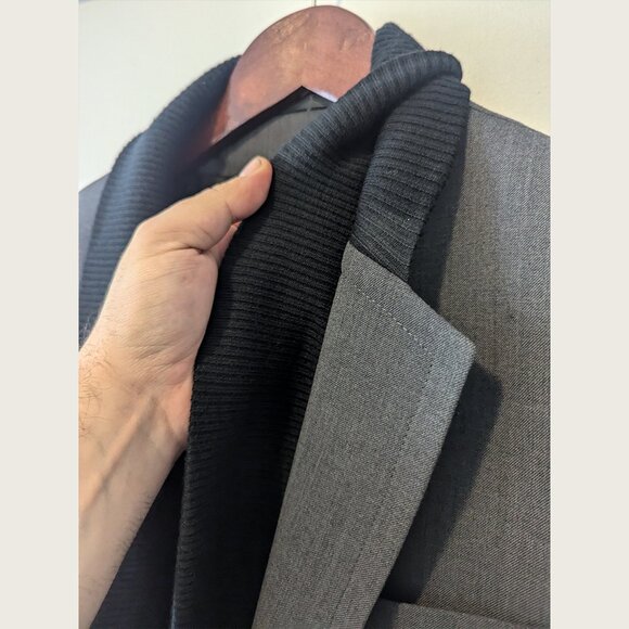 PHILIPPE DUBUC - Ribbed shawl collar jacket - Sz 02 - Picture 4 of 10